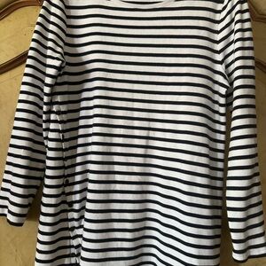 Chico's Black and White Striped Top Size 1